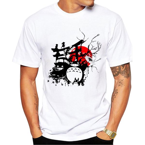 

teehub short sleeve funny japan spirits watercolor totoro printed casual summer hipster sport hooded sweatshirt hoodie t shirt