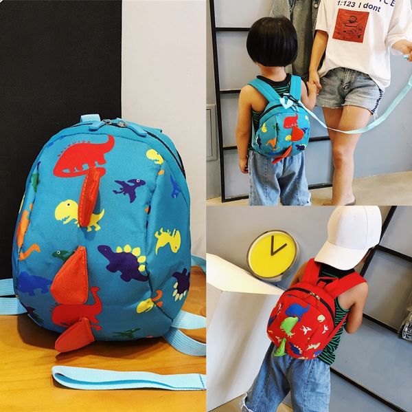 

children's bag cute little new schoolbag boys and girls baby traction rope to prevent loss of backpack