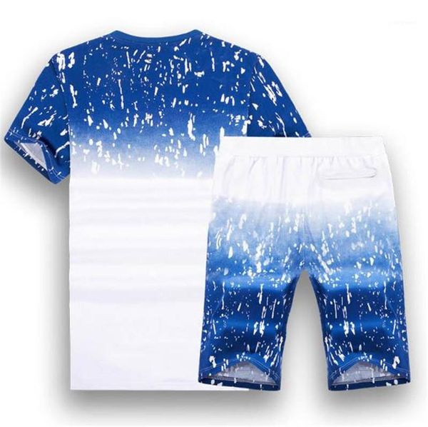 

short sleeve two piece shorts casual mens summer sports sets splashing printing mens designer tracksuits casual, Gray