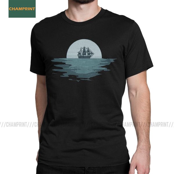 

sport bosun's moon sailing t-shirts men cotton t shirt sea boat sail ocean ship sailor water captain sailboat yacht short sleeve tees