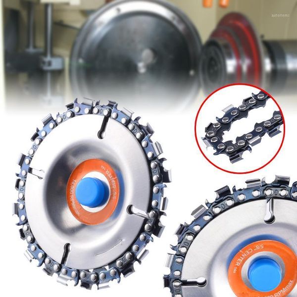 

woodcarving disc 4" 22 saw tooth fine cutting round disc chain set for 100/115mm angle grinder wood carving chain saw1