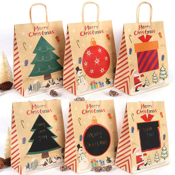 

tree merry gift bags xmas plastic packing snowflake christmas candy box new year 2021 kids favors bag noel decor