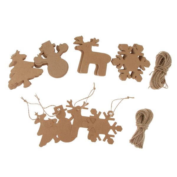 

100pcs assorted paper cutout christmas gift tags label xmas hanging decor