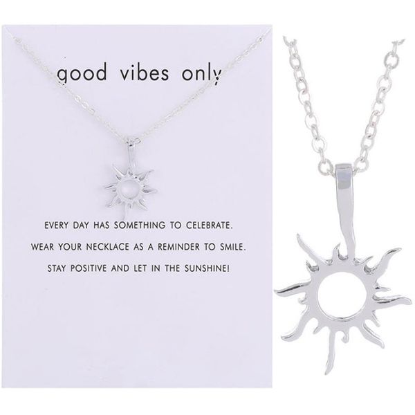 

gold sun god silver light pendant necklace female card clavicle chain