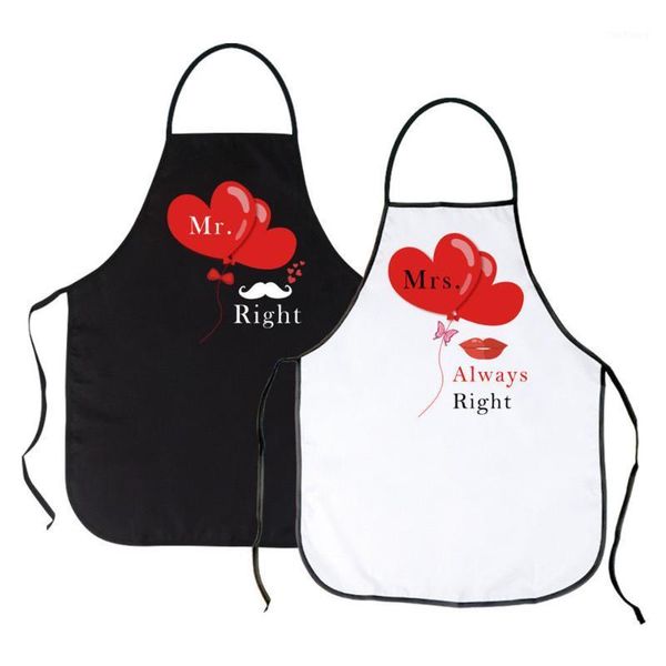 

mr. and mrs. black and white aprons sets kitchen wedding bridal shower gifts