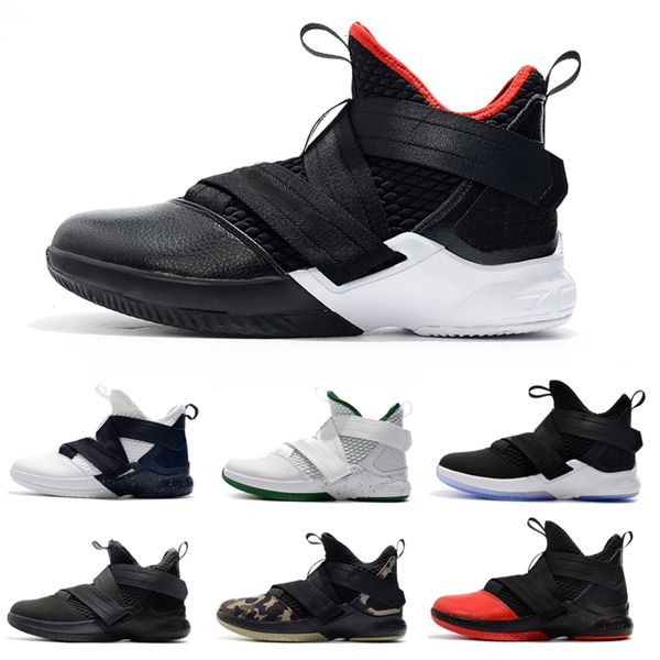 

soldiers xii 12 james flyease big taste game 7 for mens basketball shoes mid athletic sport sneakers, White;red