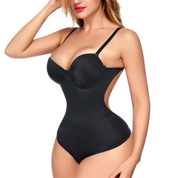 Velssut Women Tummy Control Bodysuit Waist Trainer Shapewear Cincher Body Shaper Faja Seamless Belly Control Slip Underwear 220307