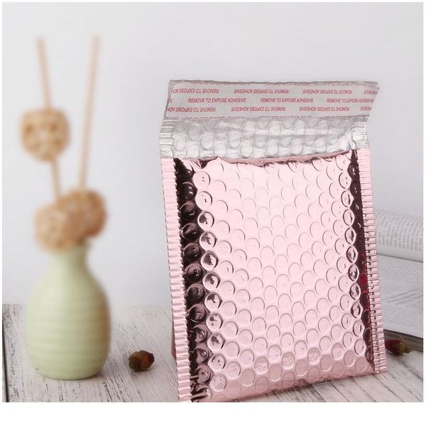 

30pcs packing padded envelope rose gold aluminum foil bubble bag padded bubble shipping mailer pouch waterproof mailing bbylqb
