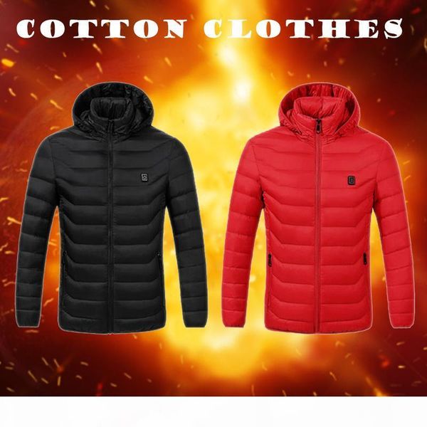 

s~4xl usb charging smart cotton jacket for men women upgrade winter electric heated long coat female outdoor windproof outwear, Black;brown