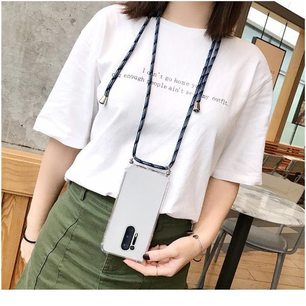 

luxury lanyard sile phone case for oneplus 8 7t 7 pro 6t 6 5t 5 ultra-thin necklace rope cover for o jllsoy