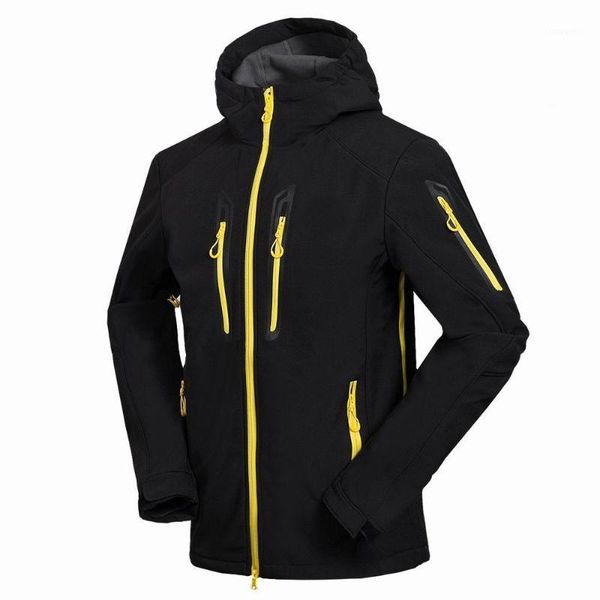 

outdoor jackets&hoodies men's soft shell jacket windproof hiking breathable fleece lined softshell coat mountain climbing wear1, Blue;black