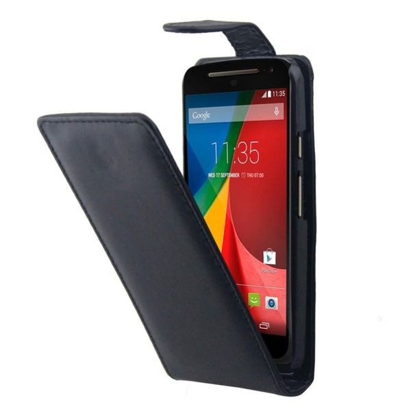 

vertical flip magnetic button pu leather case for motorola g