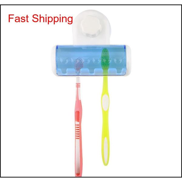 

2016 new plastic dust-proof toothbrush holder bathroom kitchen family toothbrush suction cups holder wall qylcjb sports2010