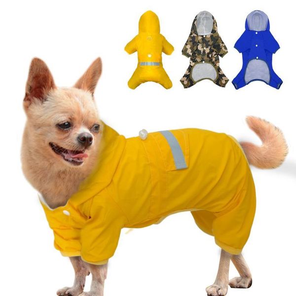 

camouflage dog raincoat clothes pet puppy waterproof jacket reflective dog rain coat hooded cat coat for small medium do bbynlh