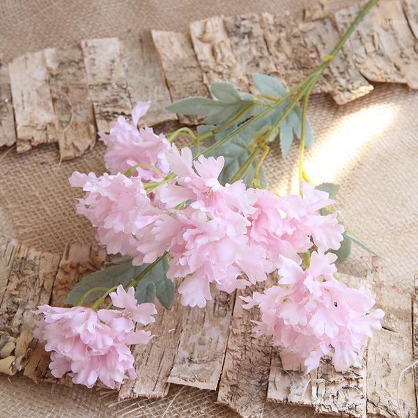 

5pcs/lot simulation 6 heads hydrangea silk flowers fake flowers diy wreath background wall wedding decoration home decoration1