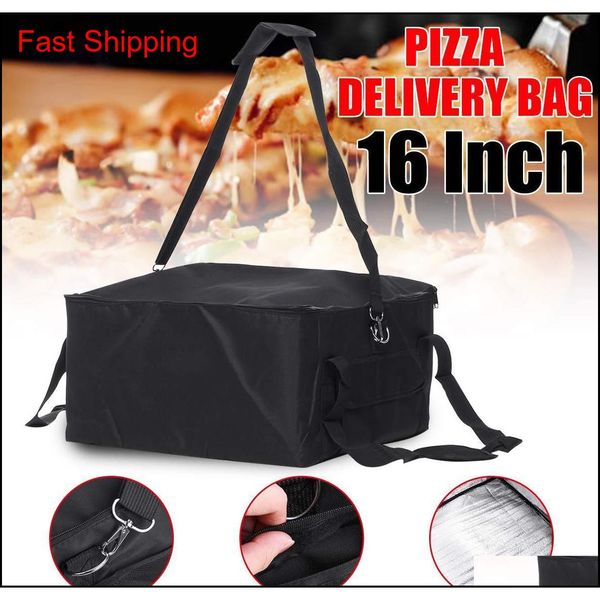 

16 inch portable insulated thermal food pizza delivery bag 42x42x23cm insulated picnic lunch box ice pack qylvzz dh_seller2010