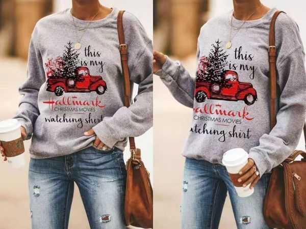 

основание hallmark письма напечатанная вокруг шеи ojajo женщин длинного рукава базы женщин свитера sweaterhallmark письмо круглого напечатан, Black