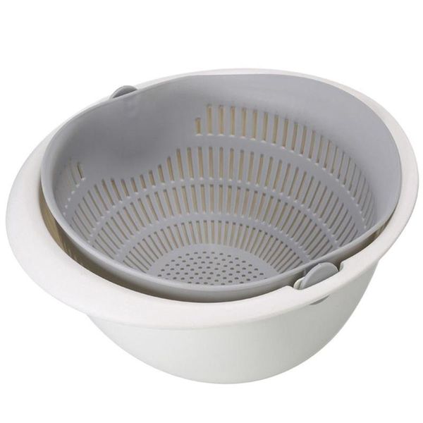 

practical kitchen drainage basket plastic double layer washing fruits vegetable supply household storage accessories practical bbyfqj