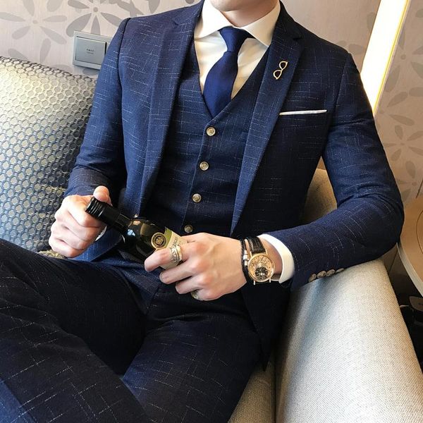 

men wedding formal wear suits & blazer good quality clothing suits new male formal dress blazer jackets+pants+vest, White;black