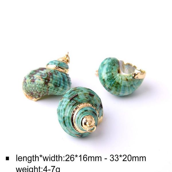 

26*16-33*22 mm 5 pcs natural spiral shell charm pendants conch at random gold for jewelry making diy necklace bracelet jlltio, Black