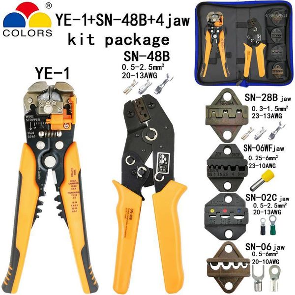 

kit stripping cutting wire pliers y1 suit tools sn-48b 0.5-2.5mm2 pliers 4jaw for plug/tube/insulation terminal tools1