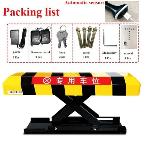 

vehicle-sensing automatic parking barrier with 2 remote controls - battery - parking (without battery) column bollard1