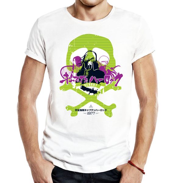 

harlock retro japan pirate battleship skull logo apparel classic cool space pirates anime hoodie designers t shirts sweatshirt