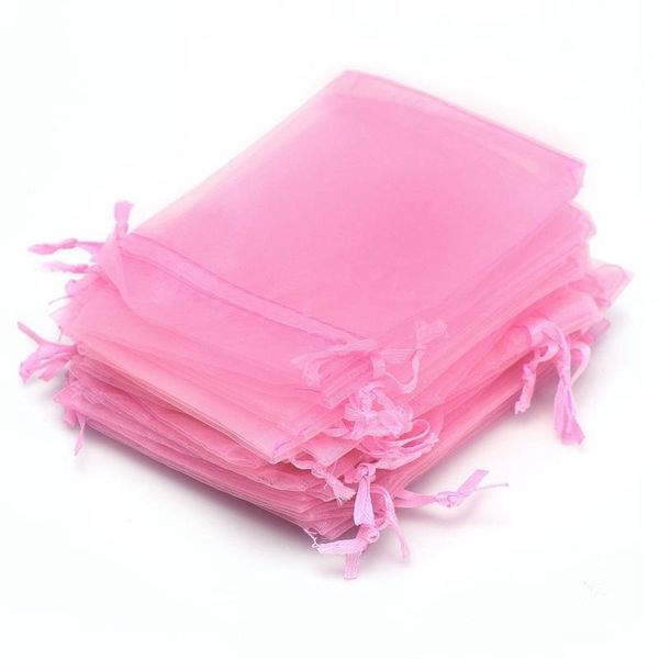 

24pcs gauze jewelry wedding candy favor gift bag pouch pink 9x12cm
