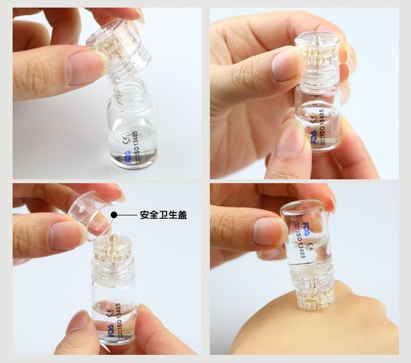 

new titanium microneedle automatic hydra derma roller 192 gold tips derma roller with gel tube