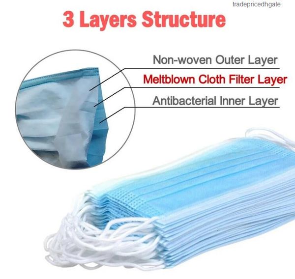 

sale face stockdisposable elastic loop masks ear 3 ply breathable and comfortable for blocking dust air pollution protection pack