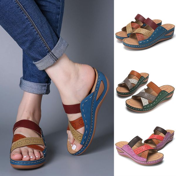 

2020 summer women slippers ladies sewing soft beach outdoor vacation casual sandals shoes chaussures femme #v32, Black