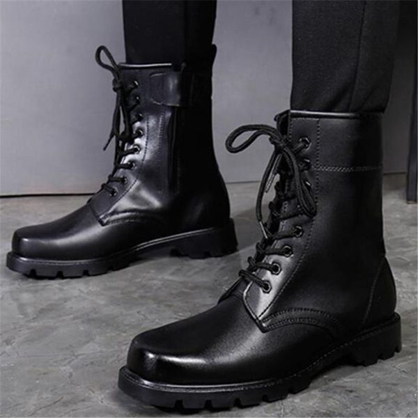 

осень зима моды army black кроссовки мужские ботинки tactical combat boots водонепроницаемая desert кожа мужская обувь
