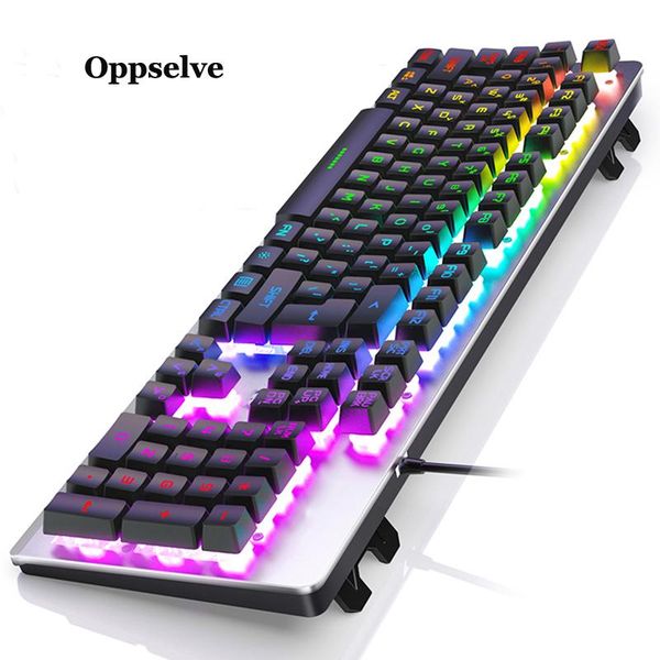 

mechanical keyboard blue / red switch led gaming keyboards 104 keys for tablet mac deskenglish sticker pc tv office supplies