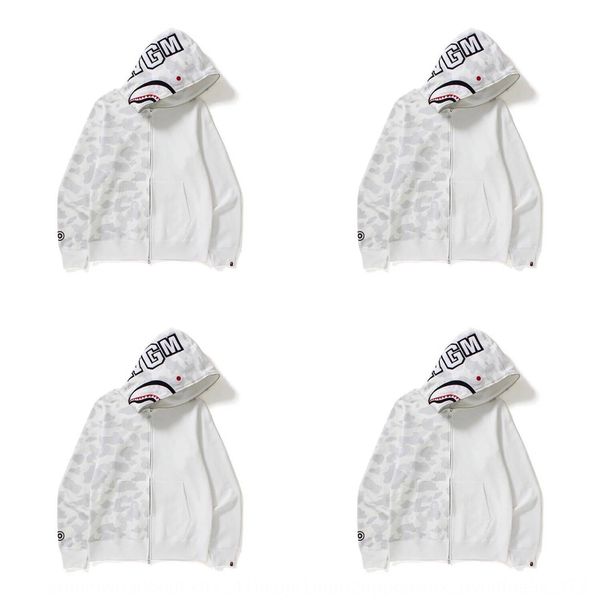 

chaopai акулы hoodiehoodie hoodiehead сплайсинг светлая и горе толстовка молнии флис свитер пальто chaopai акула hoodiehoodie hoodiehead spl, Black