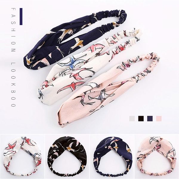 

women headband vintage cross knot elastic hair bands soft solid hairband girls hair accessories floral turban bandanas head wrap