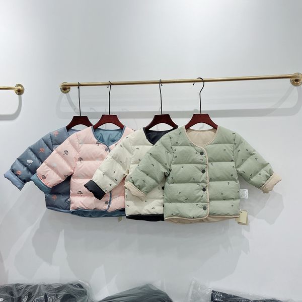

inner winter 2020 new light thin children's for boys and girls to wear at home warm down jacket, Blue;gray
