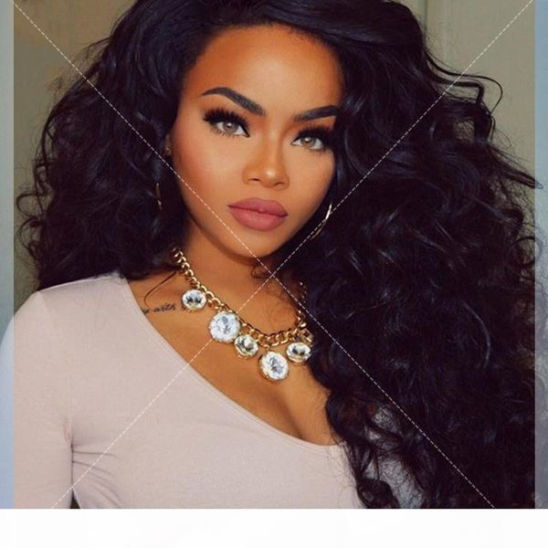 

8a glueless full lace human hair wigs for black women 180% density peruvian virgin hair loose wave lace front human hair wigs, Black;brown