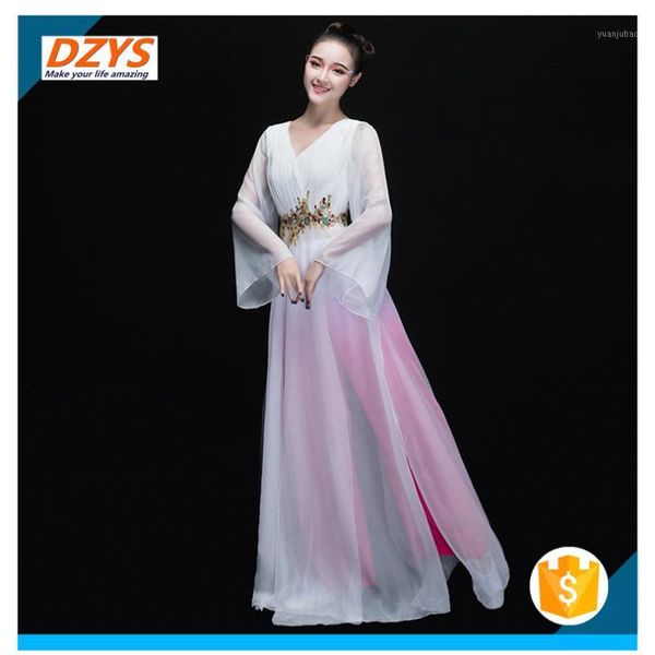 

cy-women's new elegant modern dance costume sleeves dance dress1, Red