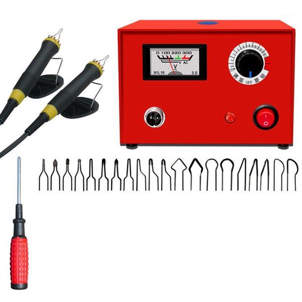 

electrocautery pen pyrography machine pyrography pen 50w 220v 2/pcs handle 46/pcs solder tip for gourd,plank,leather,bark,eu plu1