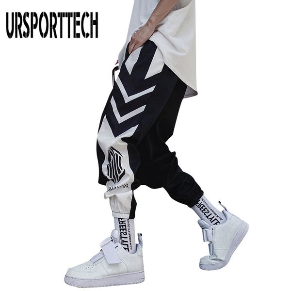 

Men's loose sweat, hip hop street cloth, harem, below ankle, informal, printed with letters, 3XL, Black