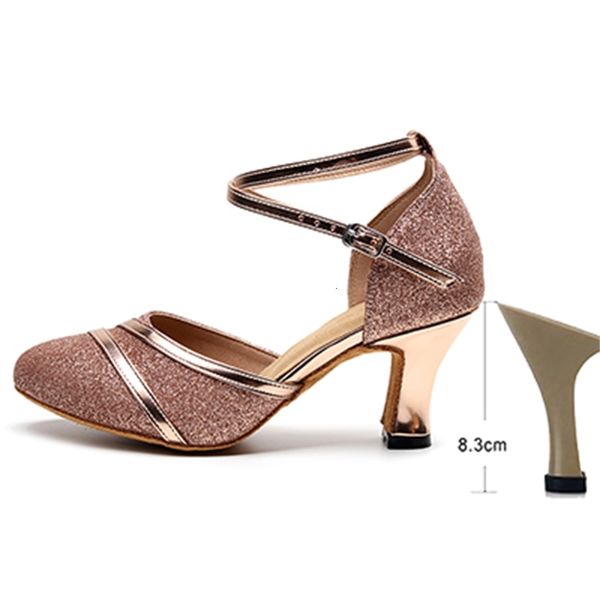 

2021 new women closed toe latin dance black gold glitter cloth ballroom salsa dancing shoes for girls practice latino dane-shoes lvtt