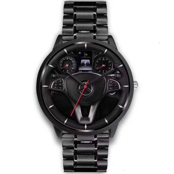 

steel automobile steering wheel quartz daben belt watchphku, Slivery;brown