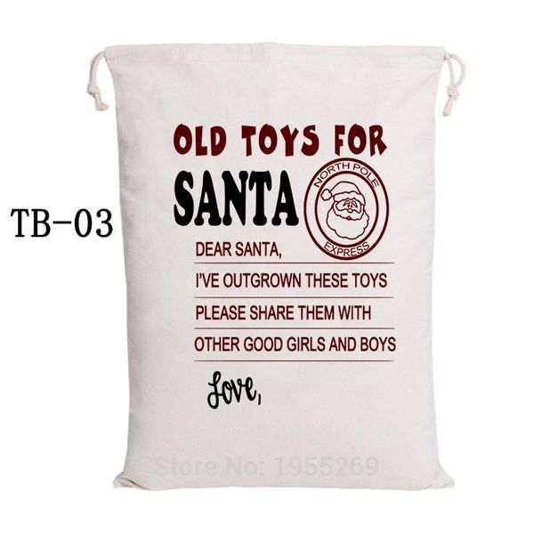 

оптовые10pcs / lot santa sack рождественские подарочные сумки 44 стили рождественские холст мешок с мешком хлопчатобумажной лолкой santa cla