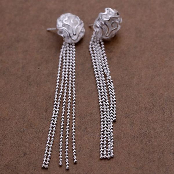 

beautiful roses beads chain silver color stud earrings classic burst models silver jewelry wedding e048 h jllcko, Golden