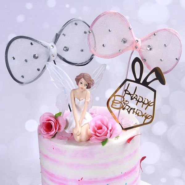 

diy net yarn bow cake flag beautiful dress up dessert table decoration