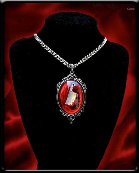

bloody cleaver necklace psychobilly emo goth punk horror knife murder meat halloween jewellry gift1, Silver