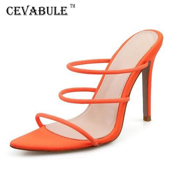 

cevabule summer fashion fluorescent color pointed toe stiletto women sandals plus size suede pointed fish head high heels cgb, Black