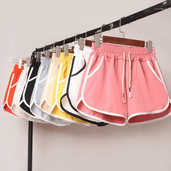 

yoga outfits drop ship pocket style womens casual shorts summer running plus size high waist sports loose pajamas1, White;red