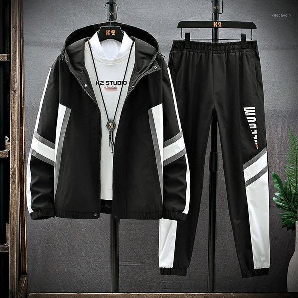 

autumn men tracksuit 2 piece set sportswear men casual outfits jogging suit workout clothe running suit fashion clothing1, Gray