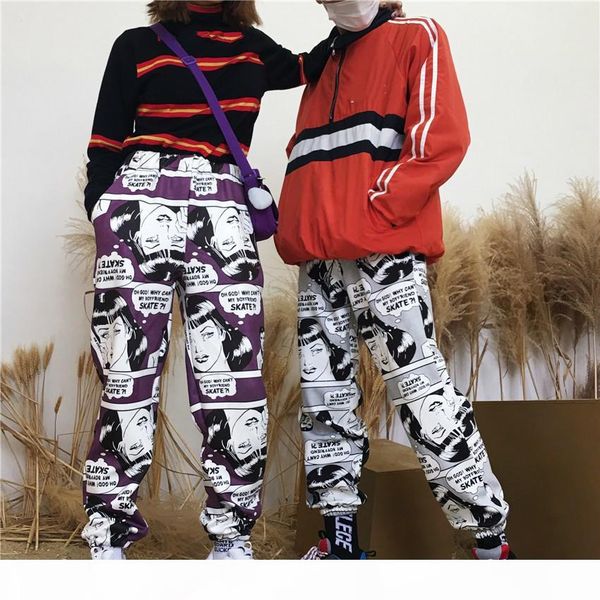 

shengpalae trousers european and american street hip-hop easy movement men and women's trousers pants leisure, Black;white